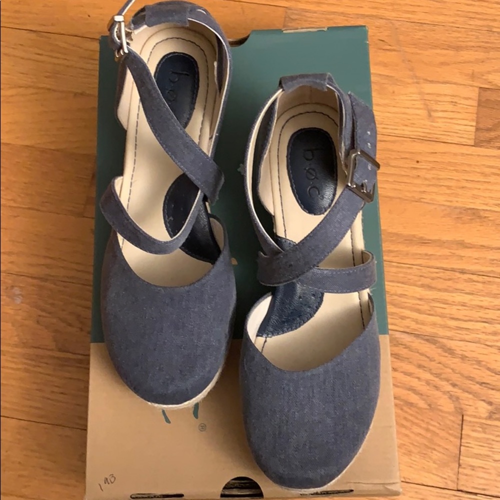 B.O.C. Denim Canvas Wedge
